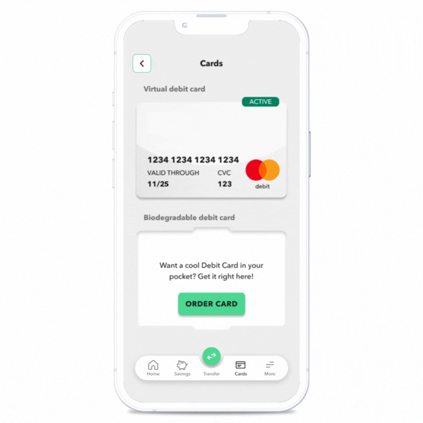 Copy card number